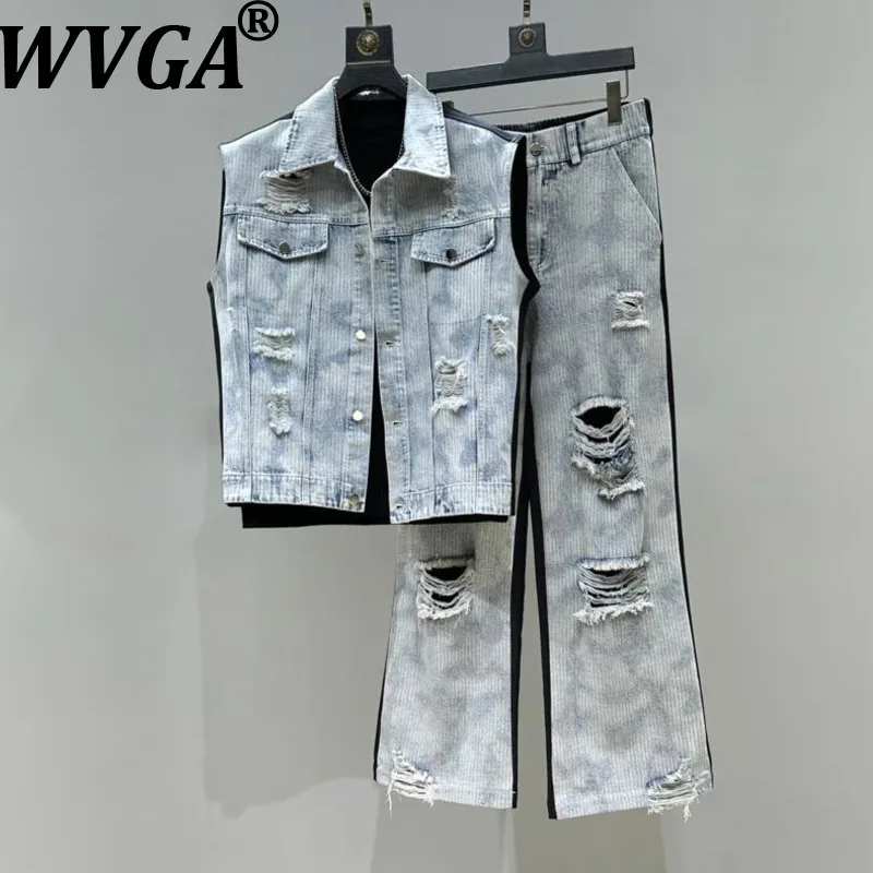 WVGA Spring Autumn New Men Color-Block Patchwork Trendy Denim Vest Niche Chic Casual Straight Pants Two-Piece Set Ins Y2K W16795
WVGA Spring Autumn New Men Color-Block Patchwork Trendy Denim Vest Niche Chic Casual Straight Pants Two-Piece Set Ins Y2K W16795