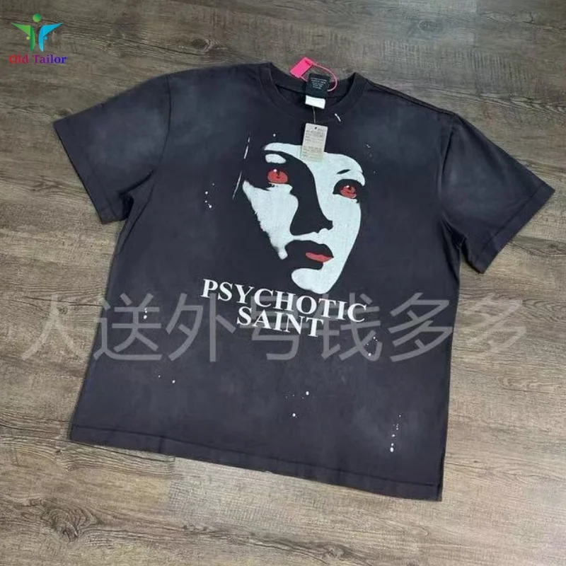 Best Quality 1:1 SAINT Red Eye Human Face Retro Short Sleeve T-shirt Summer Vintage Cotton Hip Hop Loose Mens Womens TEE
Best Quality 1:1 SAINT Red Eye Human Face Retro Short Sleeve T-shirt Summer Vintage Cotton Hip Hop Loose Mens Womens TEE