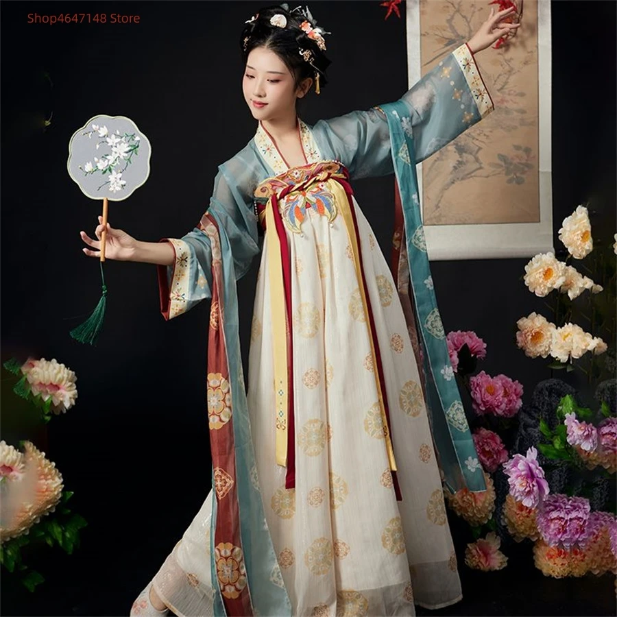 Рубашка с большими рукавами и вышивкой Hanfu, костюмы династии Тан, женский фестивальный наряд Hanfu, вечерние костюмы феи, древний костюм Hanfu
Рубашка с большими рукавами и вышивкой Hanfu, костюмы династии Тан, женский фестивальный наряд Hanfu, вечерние костюмы феи, древний костюм Hanfu