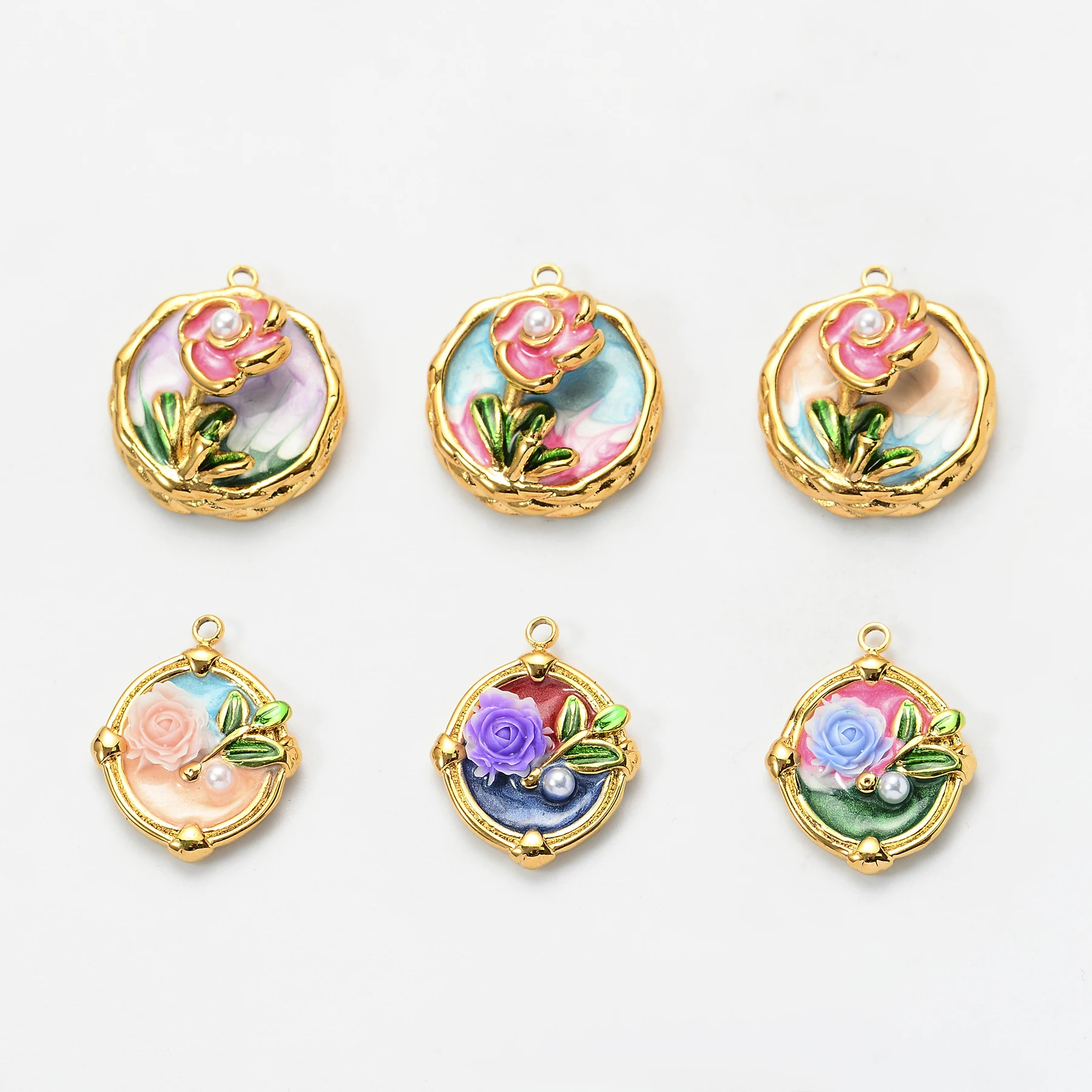 2Pcs Stainless Steel Enamel Oil Painting Charms Flower Pendants For DIY Bracelets Necklaces Earrings Jewelry Making Accessories
2Pcs Stainless Steel Enamel Oil Painting Charms Flower Pendants For DIY Bracelets Necklaces Earrings Jewelry Making Accessories