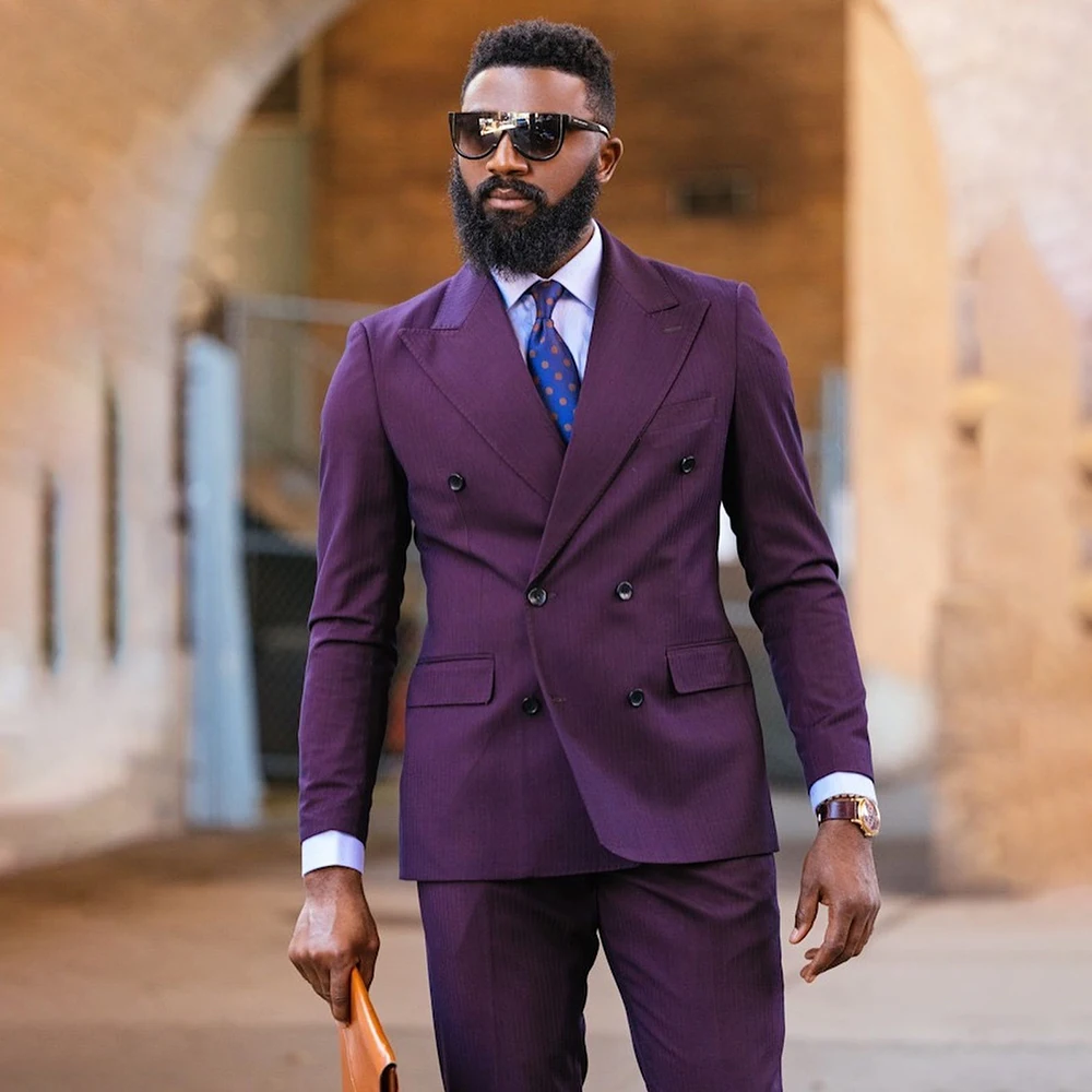 Purple Men's Suits Full Sets Elegant Business Smart Casual Blazer Formal Double Breasted Peak Lapel Slim 2 Piece Jacket Pants
Purple Men's Suits Full Sets Elegant Business Smart Casual Blazer Formal Double Breasted Peak Lapel Slim 2 Piece Jacket Pants