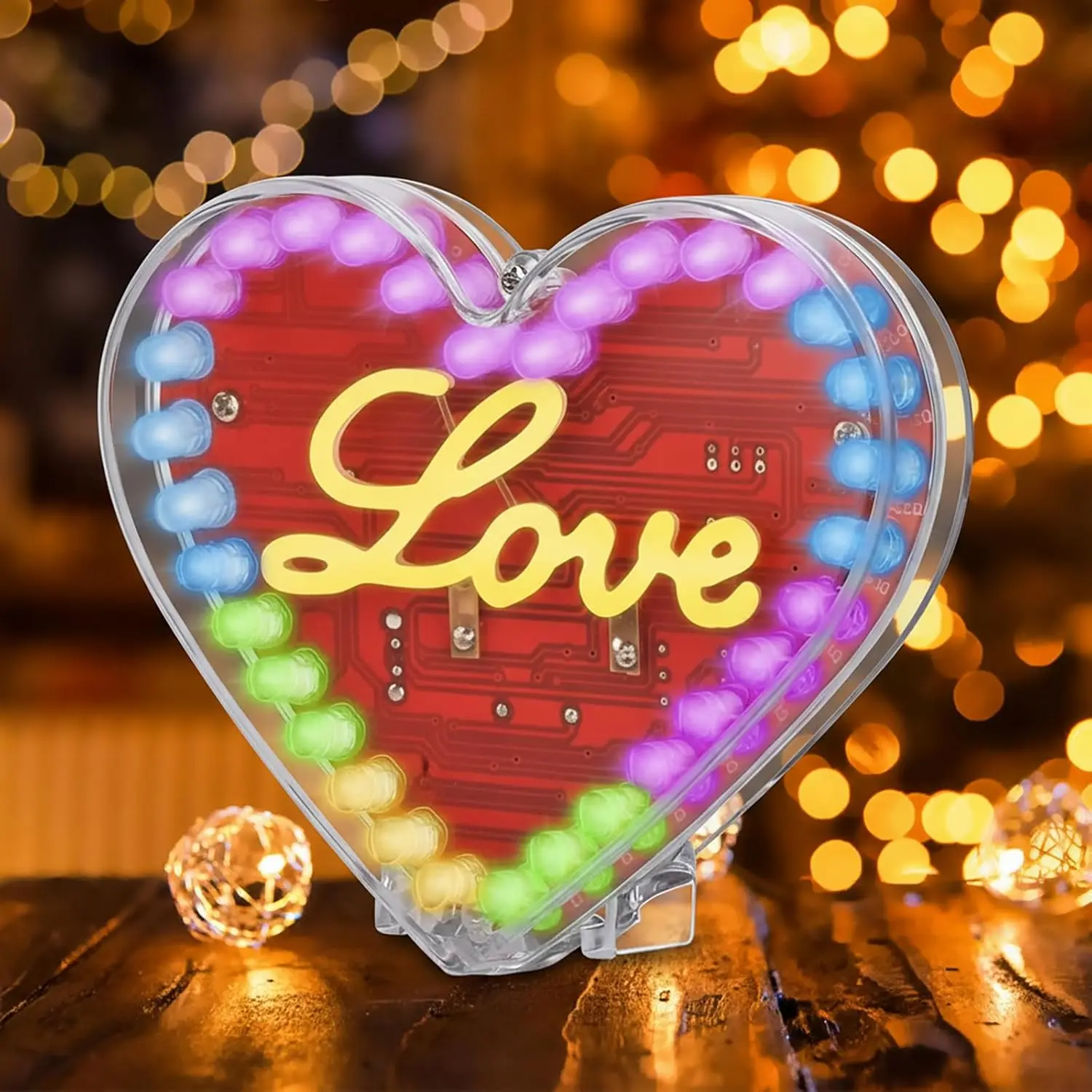 Heart Shaped LED Soldering Kit RGB Color Changing DIY Electronics Project with Love Filament Intermediate Level Circuit Kit
Heart Shaped LED Soldering Kit RGB Color Changing DIY Electronics Project with Love Filament Intermediate Level Circuit Kit
