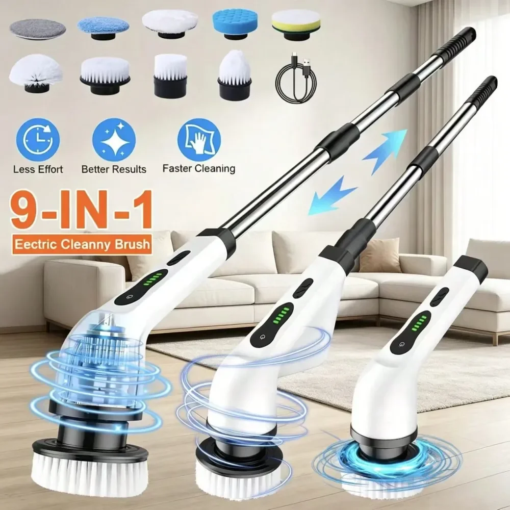 Runtime Cordless Electric Spin Scrubber, 2600mAh Rechargeable Power Cleaning Brush With Long Handle, No Bending Effortless Scru
Runtime Cordless Electric Spin Scrubber, 2600mAh Rechargeable Power Cleaning Brush With Long Handle, No Bending Effortless Scru