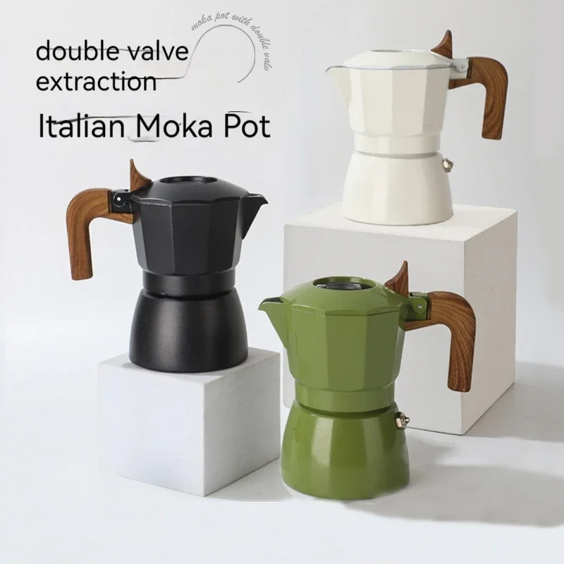 Double Valve Mocha Pot Italian Espresso Machine Extraction Vintage Pot Outdoor Coffeemaker Coffee Equipment
Double Valve Mocha Pot Italian Espresso Machine Extraction Vintage Pot Outdoor Coffeemaker Coffee Equipment