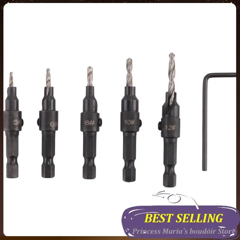 5Piece Hexagon Screw Hardware Tools Countersink Drill Countersink Drill Awl Drill Hole Reaming Black&Silver
5Piece Hexagon Screw Hardware Tools Countersink Drill Countersink Drill Awl Drill Hole Reaming Black&Silver