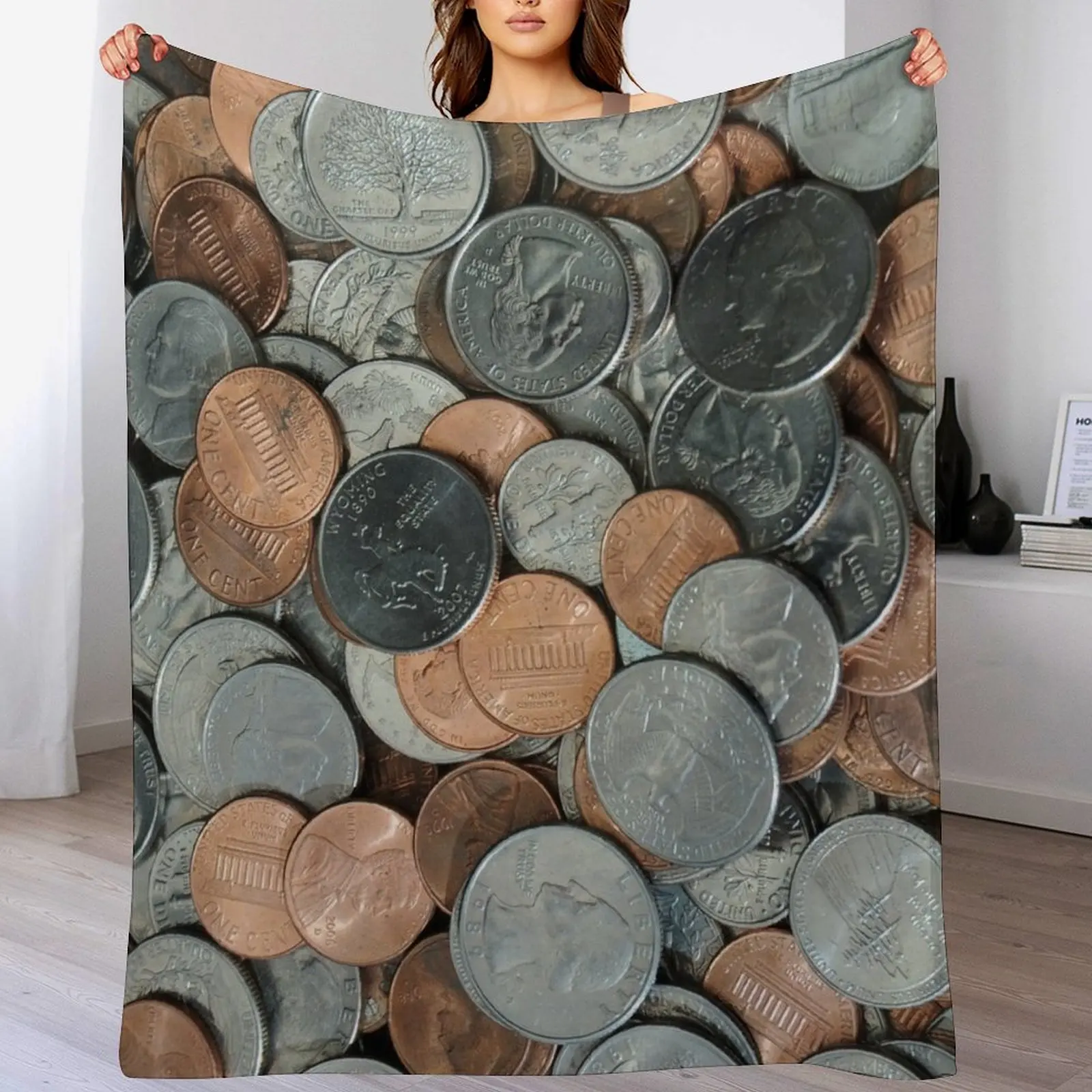Pile of American Coins Throw Blanket Spring Fall Cozy Throw Blanket for Couch
Pile of American Coins Throw Blanket Spring Fall Cozy Throw Blanket for Couch