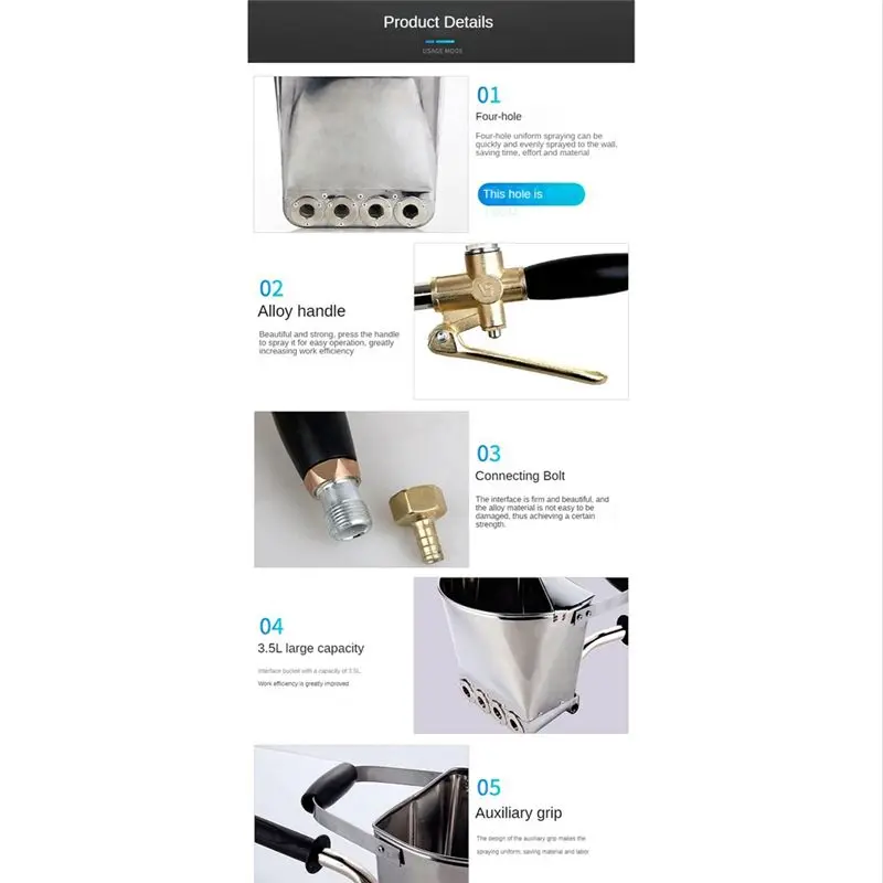 DT75BG Wall Mortar Sprayer Wall Stucco Shovel Hopper Ladle Cement Mortar Sprayer Plaster Ceiling Paint Concrete Sprayer Tool
DT75BG Wall Mortar Sprayer Wall Stucco Shovel Hopper Ladle Cement Mortar Sprayer Plaster Ceiling Paint Concrete Sprayer Tool