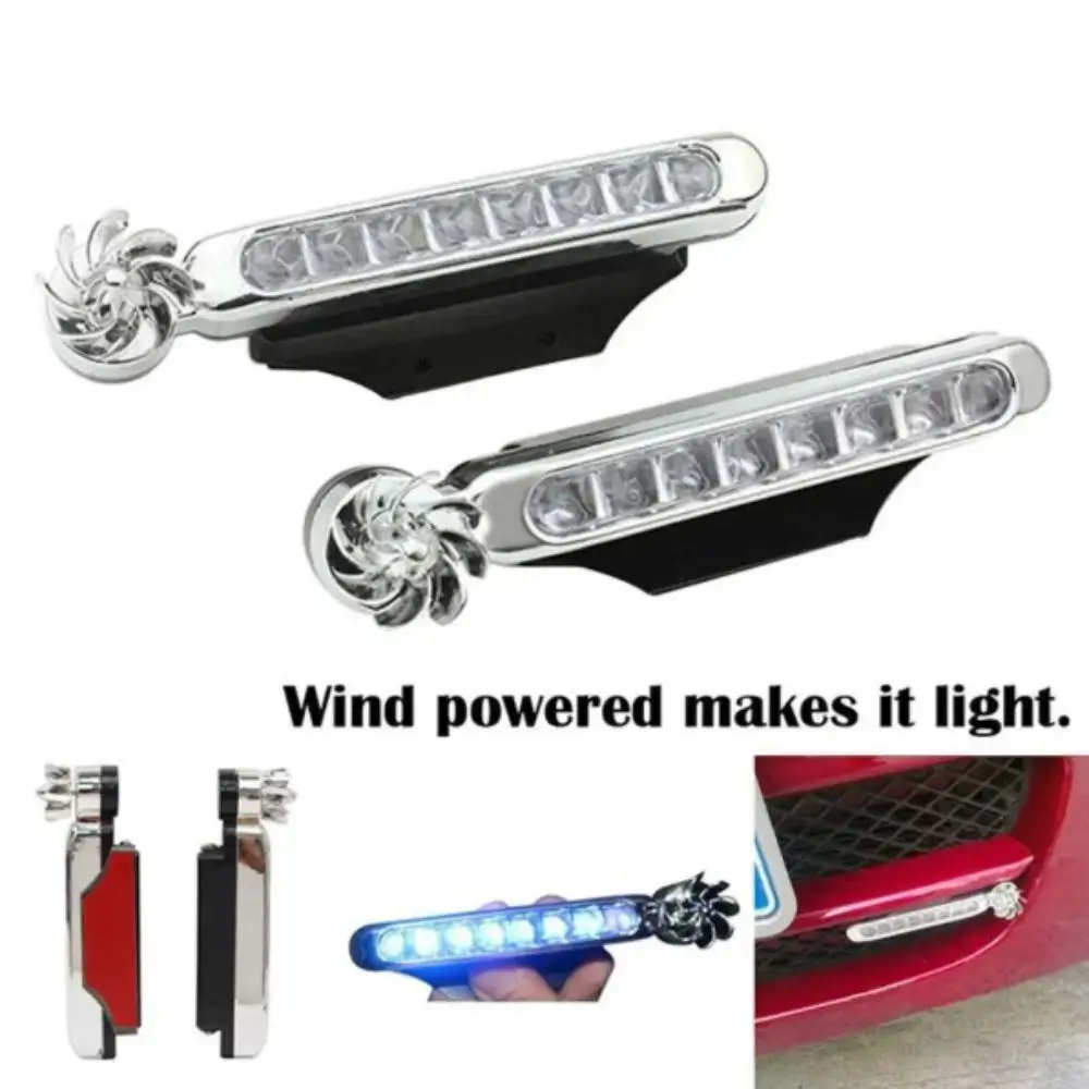 LED Wind Powered Car LED Light Wind Powered Decorative Rotation Fan Lamp Rotation Fan Net Light Automobile Decorative Light