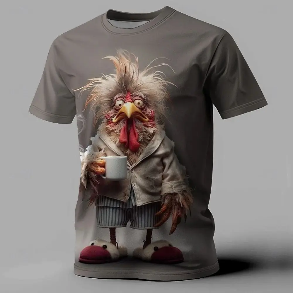 Funny Men's T Shirt Animal Chicken Print Breathable Casual Short Sleeve Tee Streetwear O-Neck Pullover Men's Oversized Clothing
Funny Men's T Shirt Animal Chicken Print Breathable Casual Short Sleeve Tee Streetwear O-Neck Pullover Men's Oversized Clothing