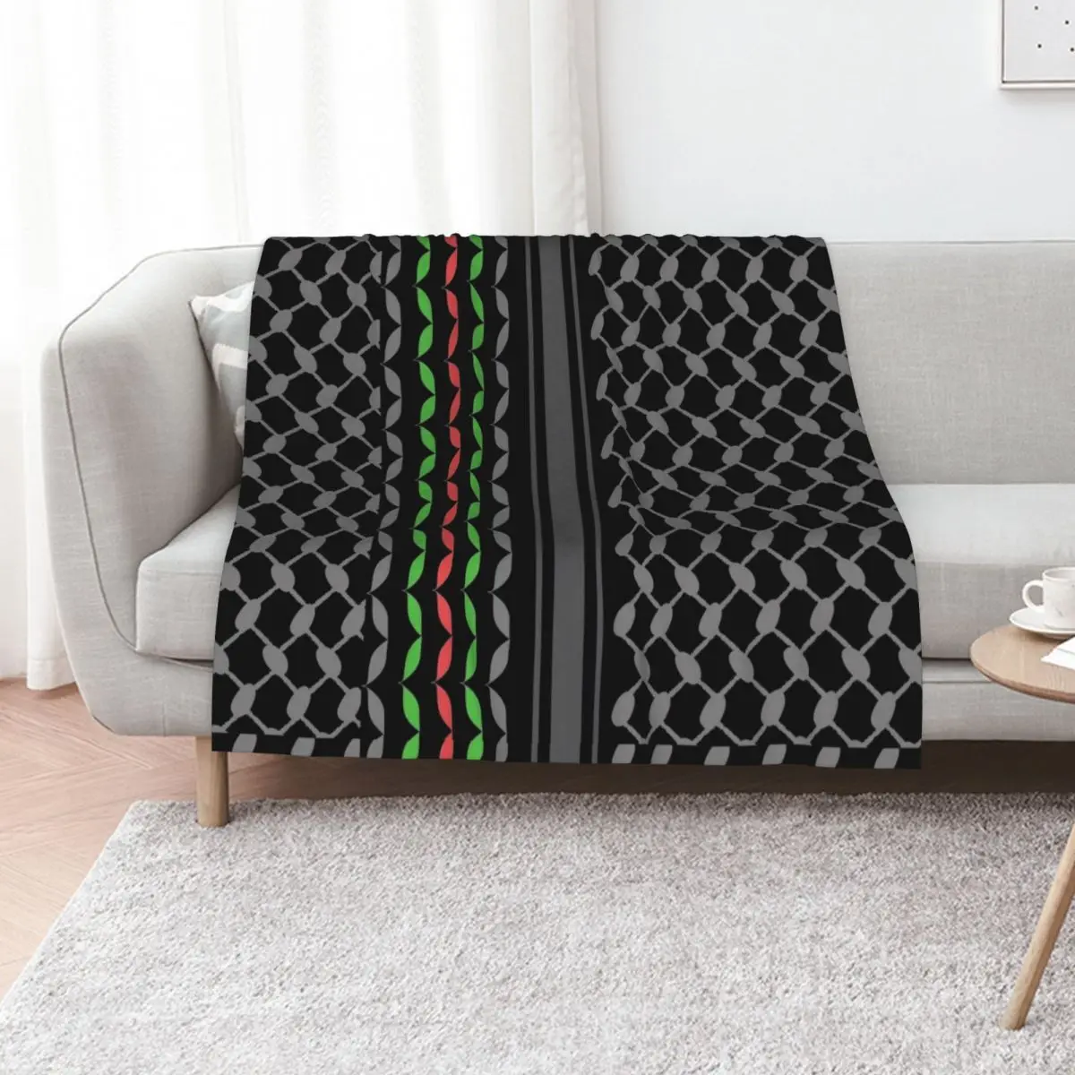 Multi Colors Keffiyeh in Black Throw Blanket Warm Comfortable Blanket for Office Napping
Multi Colors Keffiyeh in Black Throw Blanket Warm Comfortable Blanket for Office Napping