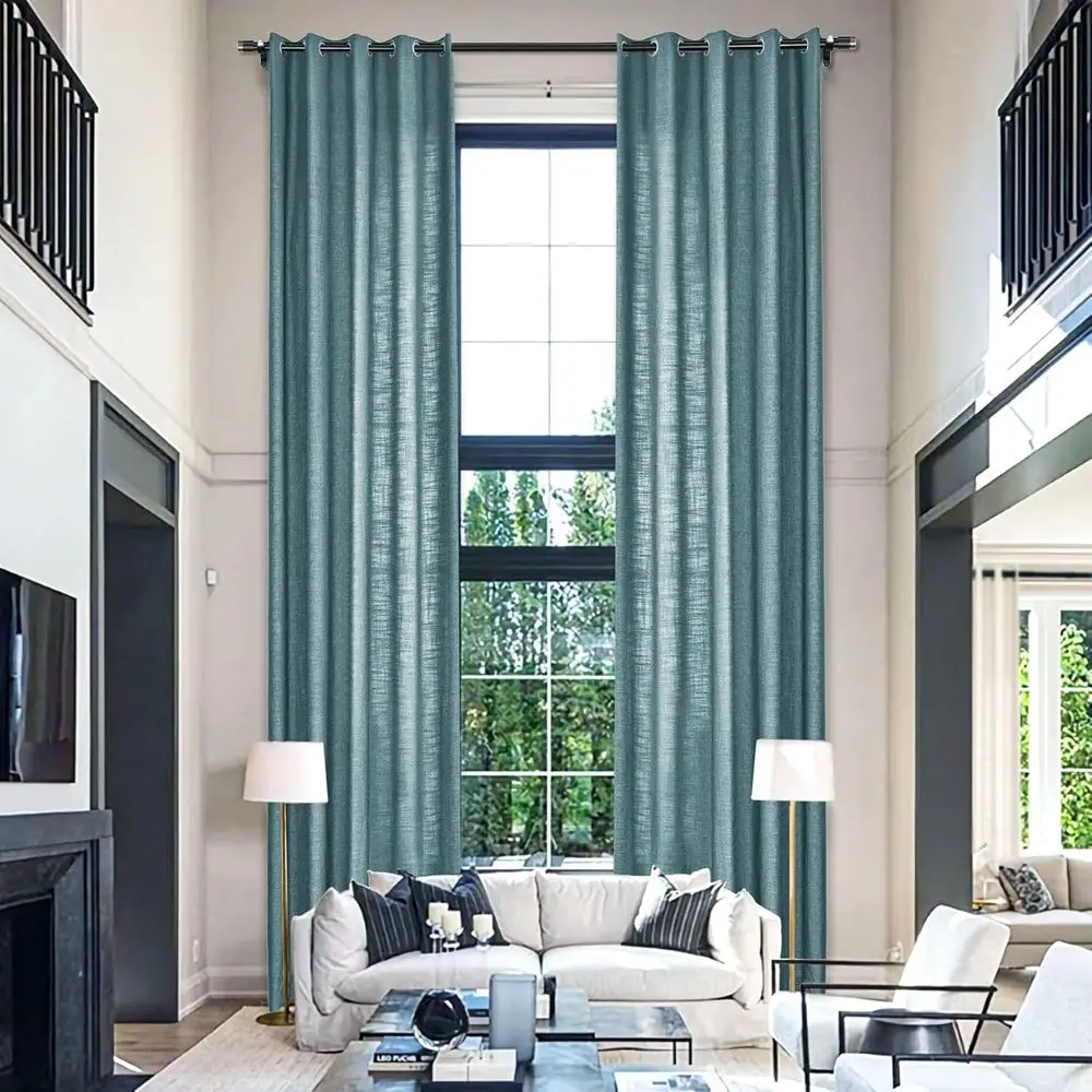 Natural Linen Blend Curtains, 10-24 ft Length, Grommet Top, 50 W x 204 L, Privacy for High Ceilings, Everglade Teal
Natural Linen Blend Curtains, 10-24 ft Length, Grommet Top, 50 W x 204 L, Privacy for High Ceilings, Everglade Teal