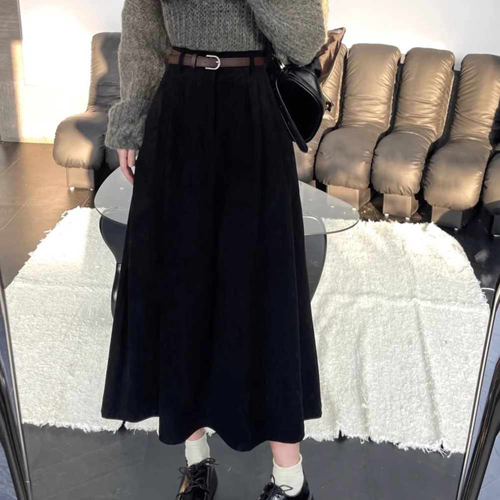 Casual Outings Corduroy A Line Skirt Casual Style Skirt Non Stretch Fabric Pleated Design Regular Clothing Length 
Casual Outings Corduroy A Line Skirt Casual Style Skirt Non Stretch Fabric Pleated Design Regular Clothing Length