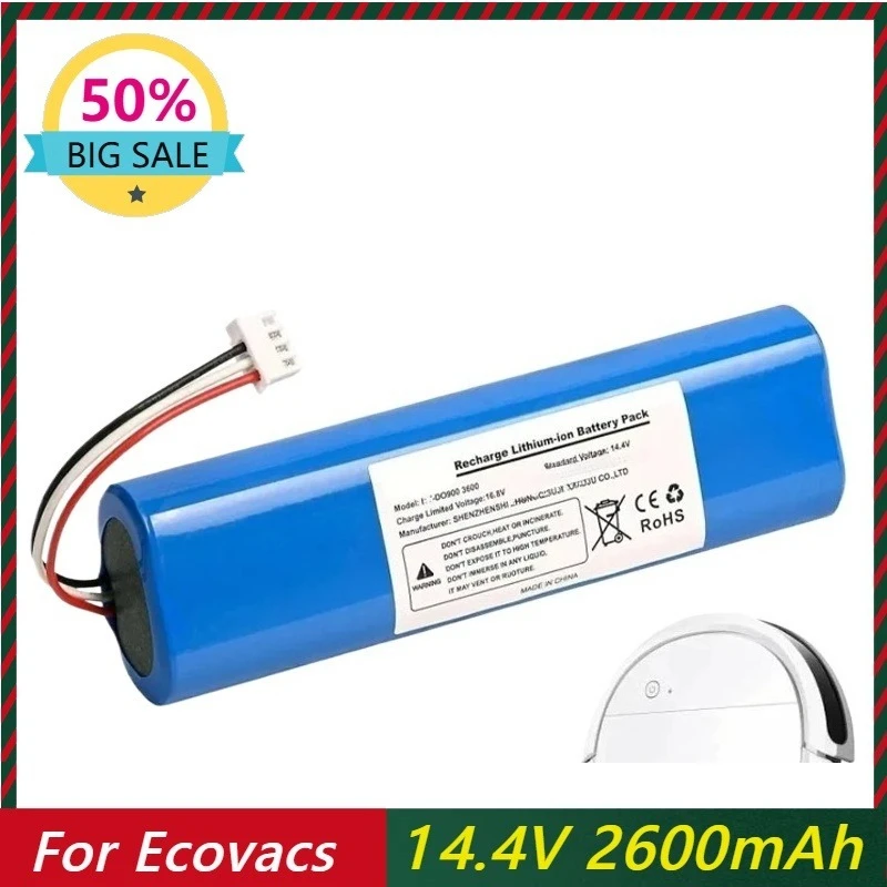 2600mAh Replacement Battery for Ecovacs Deebot Ozmo 900 901 905 920 930 937 N8 Pro 14.4V Li - ION Robot Vacuum Cleaner Battery
2600mAh Replacement Battery for Ecovacs Deebot Ozmo 900 901 905 920 930 937 N8 Pro 14.4V Li - ION Robot Vacuum Cleaner Battery