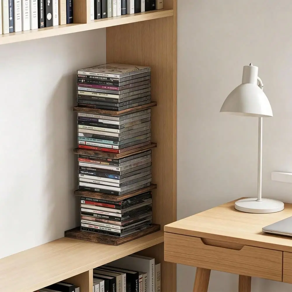 Tier Vertical CD DVD Storage Organizer, Solid Wood Matte Black Metal Rack With Carry Handle, SpaceSaving CD Holder Desktop Home
Tier Vertical CD DVD Storage Organizer, Solid Wood Matte Black Metal Rack With Carry Handle, SpaceSaving CD Holder Desktop Home