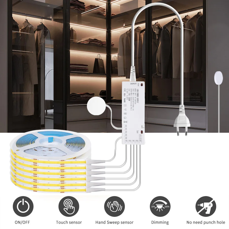 DC12V COB светодиодная лента, полка для гардероба, витрина под шкафом, лампа с подсветкой, проницаемый деревянный сенсорный датчик, умный переключатель
DC12V COB светодиодная лента, полка для гардероба, витрина под шкафом, лампа с подсветкой, проницаемый деревянный сенсорный датчик, умный переключатель