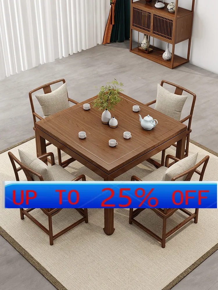 LMM new Chinese solid wood square table, dining table and chair combination old elm wood eight immortals table
LMM new Chinese solid wood square table, dining table and chair combination old elm wood eight immortals table