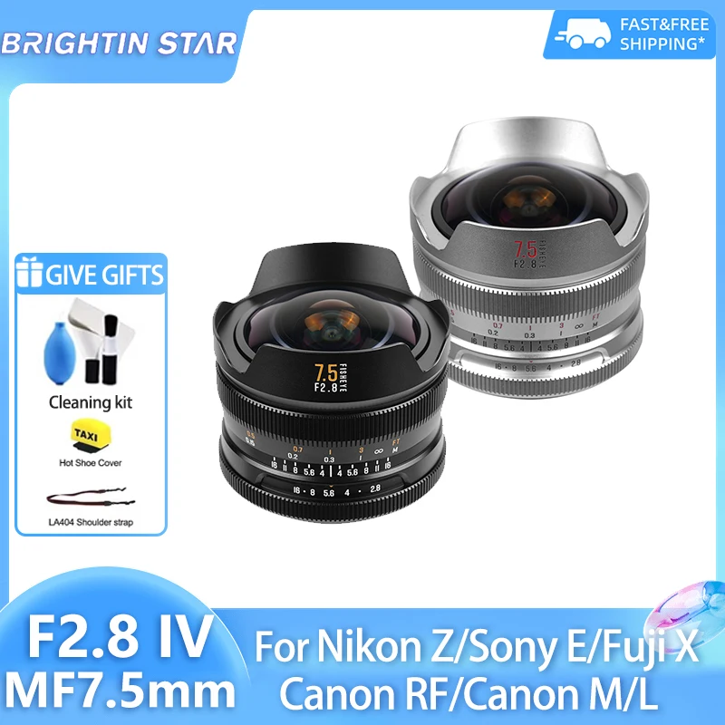 Brightin Star 7.5mm F2.8 IV MF APS-C Creative Fisheye Lens for Sony E A6400 Canon EOS M RF Fujifilm X-T3 M4/3 Mount Nikon Z Z30
Brightin Star 7.5mm F2.8 IV MF APS-C Creative Fisheye Lens for Sony E A6400 Canon EOS M RF Fujifilm X-T3 M4/3 Mount Nikon Z Z30