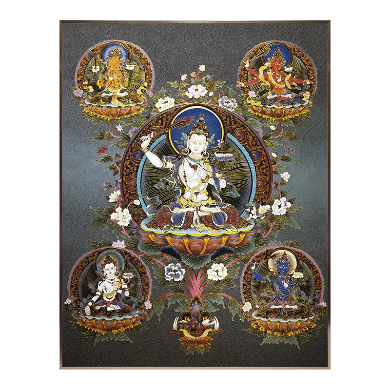 Enamel painting silk thangka hanging painting porch mural lobby decorative painting
Enamel painting silk thangka hanging painting porch mural lobby decorative painting