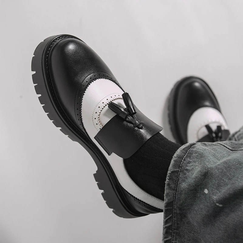 British Style Men's Comfortable Thick Soled Tassel Set Casual Leather Shoes Fashion Brand Mens Breathable Big Head Leather Shoes
British Style Men's Comfortable Thick Soled Tassel Set Casual Leather Shoes Fashion Brand Mens Breathable Big Head Leather Shoes