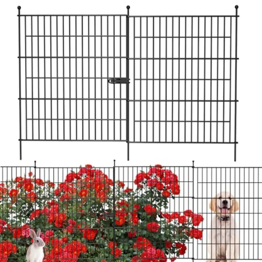 10-панельный забор для сада без копки с воротами, 32 дюйма (В) x 23,6 фута (Д), уличный забор для собак, устойчивый к ржавчине металлический барьер для животных для двора
10-панельный забор для сада без копки с воротами, 32 дюйма (В) x 23,6 фута (Д), уличный забор для собак, устойчивый к ржавчине металлический барьер для животных для двора