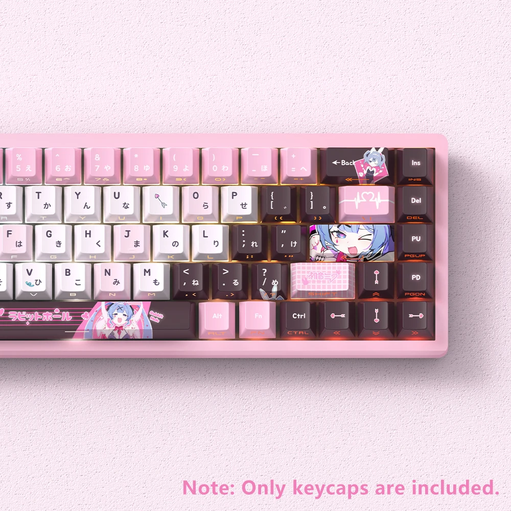 74/129 key Japanese anime-style keycaps, made of PBT material, with a smooth touch, and durable construction
74/129 key Japanese anime-style keycaps, made of PBT material, with a smooth touch, and durable construction