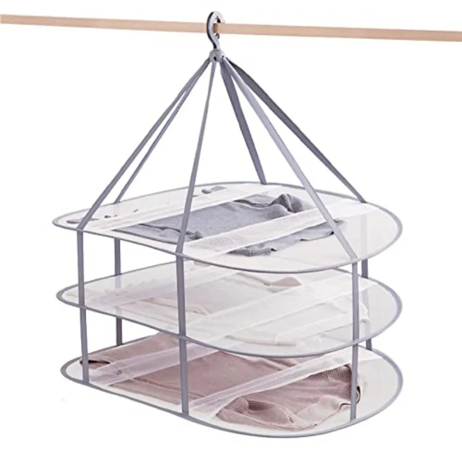 3 Tier Folding Mesh Clothes Drying Rack, Stackable Sweater Drying Rack with Internal Fixation, Portable Hanging Laundry Rack fo
3 Tier Folding Mesh Clothes Drying Rack, Stackable Sweater Drying Rack with Internal Fixation, Portable Hanging Laundry Rack fo