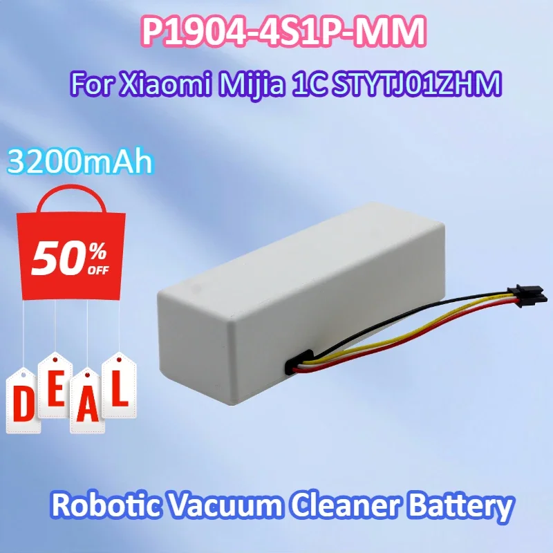 Brand New STYTJ01ZHM 14.4V 3200mAh 18650 Battery P1904-4S1P-MM for Xiaomi Mijia 1C Robot Vacuum Mop Cleaner Battery Accessories
Brand New STYTJ01ZHM 14.4V 3200mAh 18650 Battery P1904-4S1P-MM for Xiaomi Mijia 1C Robot Vacuum Mop Cleaner Battery Accessories