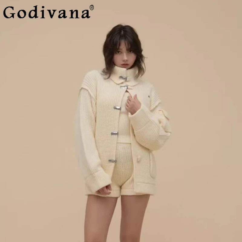 2026 Spring New Hot Girls Sweet Fashion Knitted Top Shorts Cardigan 3-Piece Set Japanese Style Autumn Women's Knitted Outfit
2026 Spring New Hot Girls Sweet Fashion Knitted Top Shorts Cardigan 3-Piece Set Japanese Style Autumn Women's Knitted Outfit