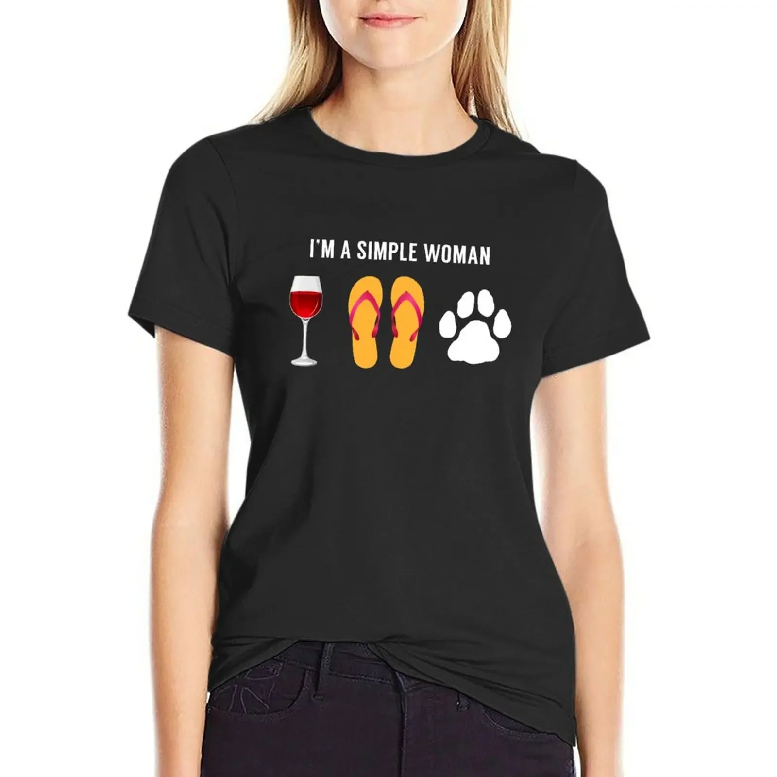 I Am A Simple Woman Wine Beach Sandals Dog Lover T-Shirt blanks blacks female t shirts for Women
I Am A Simple Woman Wine Beach Sandals Dog Lover T-Shirt blanks blacks female t shirts for Women
