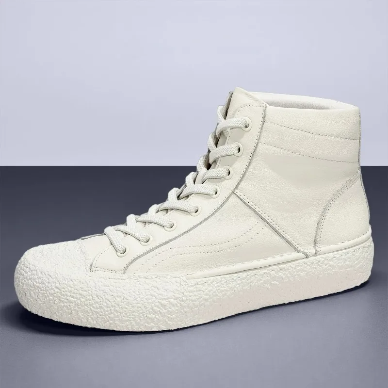 Designer Luxury Genuine Leather High Top Shoes Men's Concise Fashion Thick Sole Casual Outdoor Sport Platform Board Shoes Male
Designer Luxury Genuine Leather High Top Shoes Men's Concise Fashion Thick Sole Casual Outdoor Sport Platform Board Shoes Male