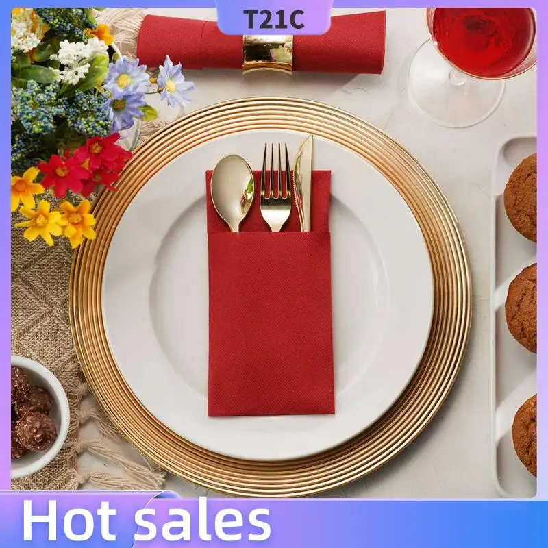 T21C 150PCS Disposable Dinner Napkins With Built-In Flatware Pocket,Prefolded Cloth Like Paper Napkins For Wedding Party Red
T21C 150PCS Disposable Dinner Napkins With Built-In Flatware Pocket,Prefolded Cloth Like Paper Napkins For Wedding Party Red