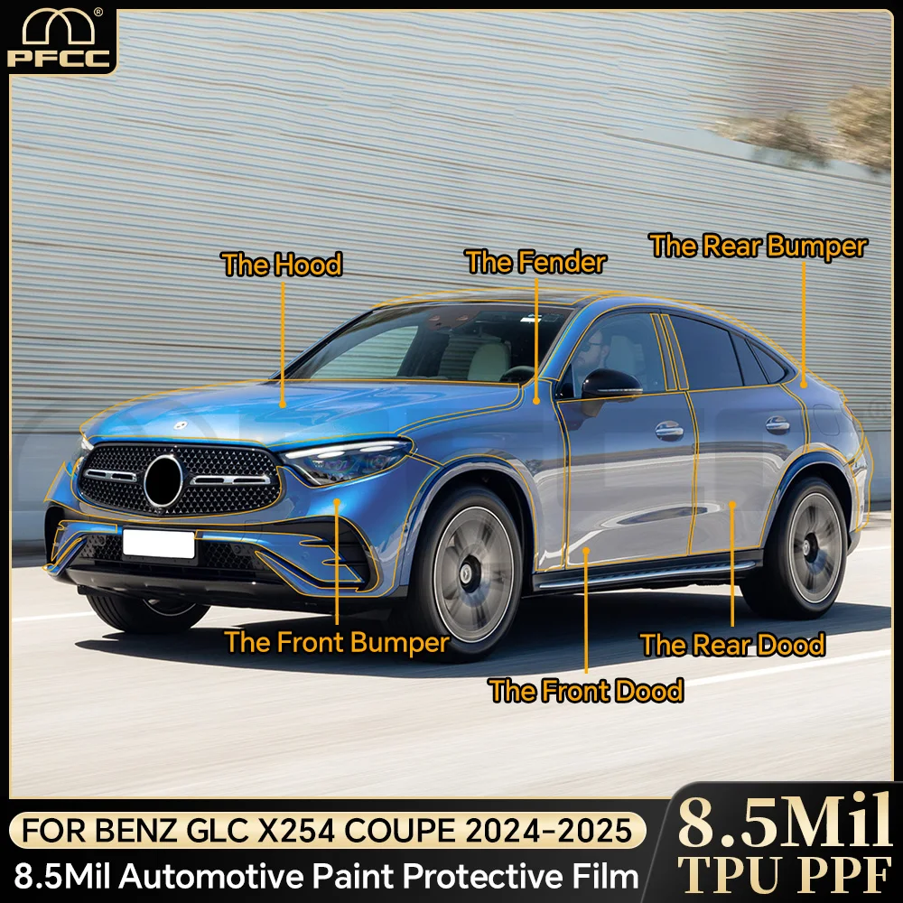 Paint Protection Film for Mercedes-Benz GLC X254 Coupe 2024 2025 TPU Car Anti Scratch Pre-Cut Car Body Clear Bra Clear Bra PPF
Paint Protection Film for Mercedes-Benz GLC X254 Coupe 2024 2025 TPU Car Anti Scratch Pre-Cut Car Body Clear Bra Clear Bra PPF