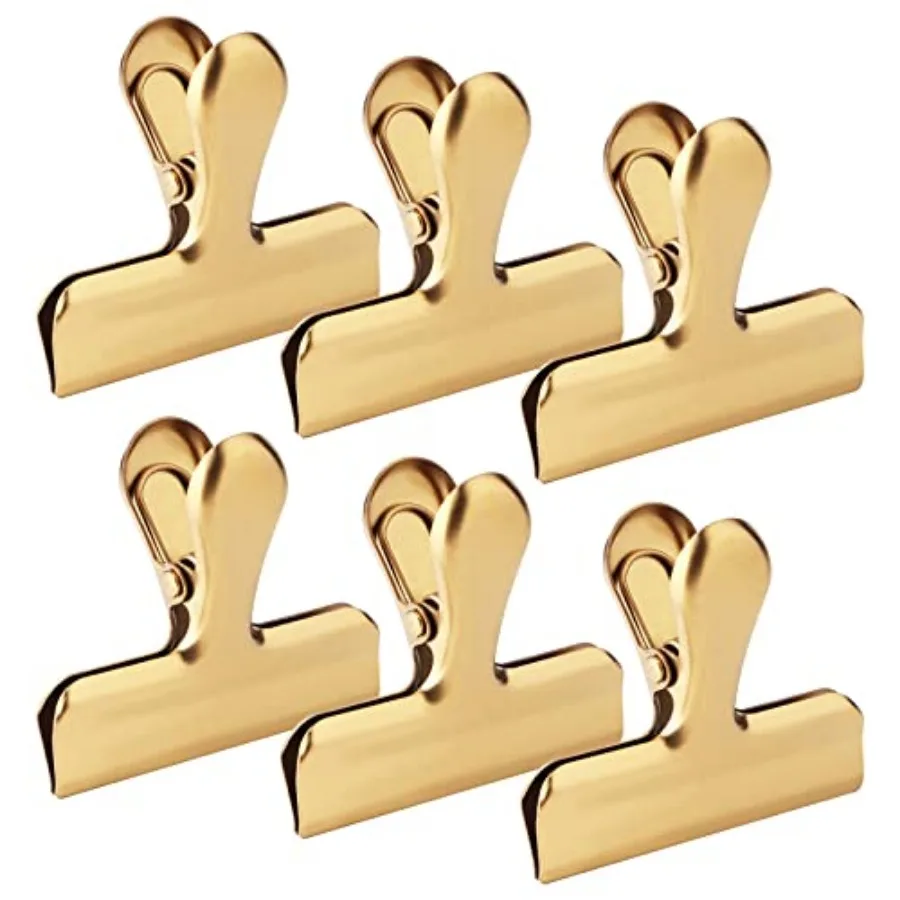 6pc-3 Inch Wide Stainless Steel Paper Clamps Heavy Duty Food Bag Clamp, Seal Clip, Chip Clips Metal Hinge Clip File Clamps for
6pc-3 Inch Wide Stainless Steel Paper Clamps Heavy Duty Food Bag Clamp, Seal Clip, Chip Clips Metal Hinge Clip File Clamps for