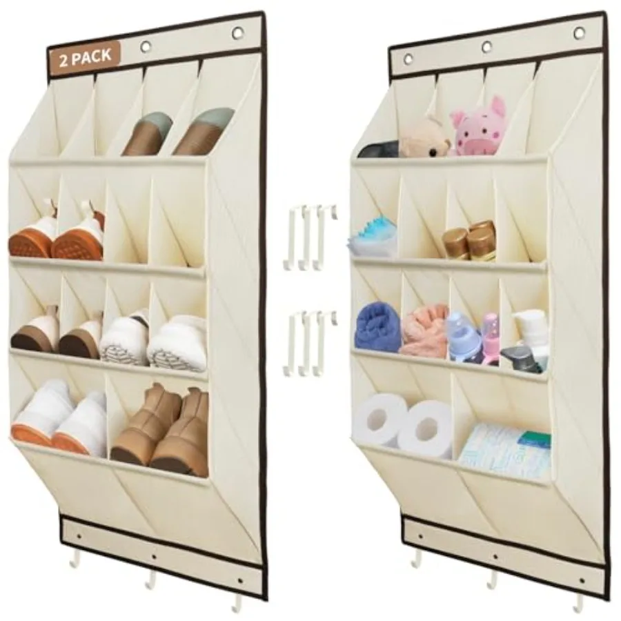 2 Pack Over the Door Shoe Organizer, Hanging Shoe Organizer, 28 Large Deep Pockets Door Shoe Rack with 6 Hooks Shoe Organizer f
2 Pack Over the Door Shoe Organizer, Hanging Shoe Organizer, 28 Large Deep Pockets Door Shoe Rack with 6 Hooks Shoe Organizer f