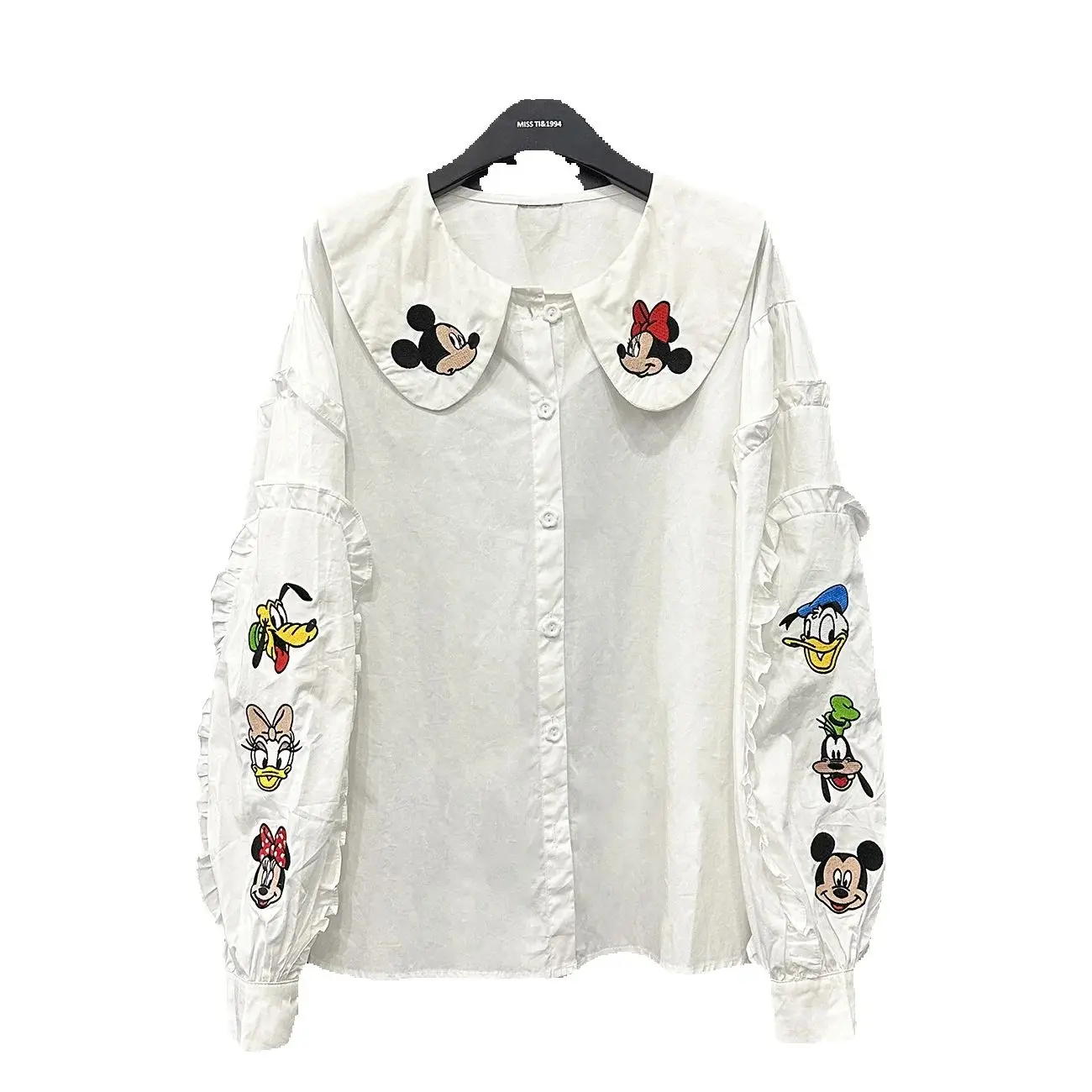 Age Reduction White Long Sleeve Blouses New Spring Summer Cute Peter Pan Collar Casual Top All-match Cartoon Embroidery Shirts
Age Reduction White Long Sleeve Blouses New Spring Summer Cute Peter Pan Collar Casual Top All-match Cartoon Embroidery Shirts