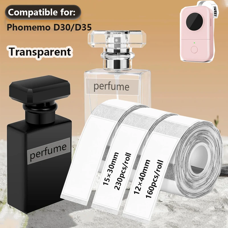 3 Roll Transparent Thermal Label 14mmx40mm Compatible with Phomemo D30 Printer thermal label sticker for Labeling Cosmetics
3 Roll Transparent Thermal Label 14mmx40mm Compatible with Phomemo D30 Printer thermal label sticker for Labeling Cosmetics