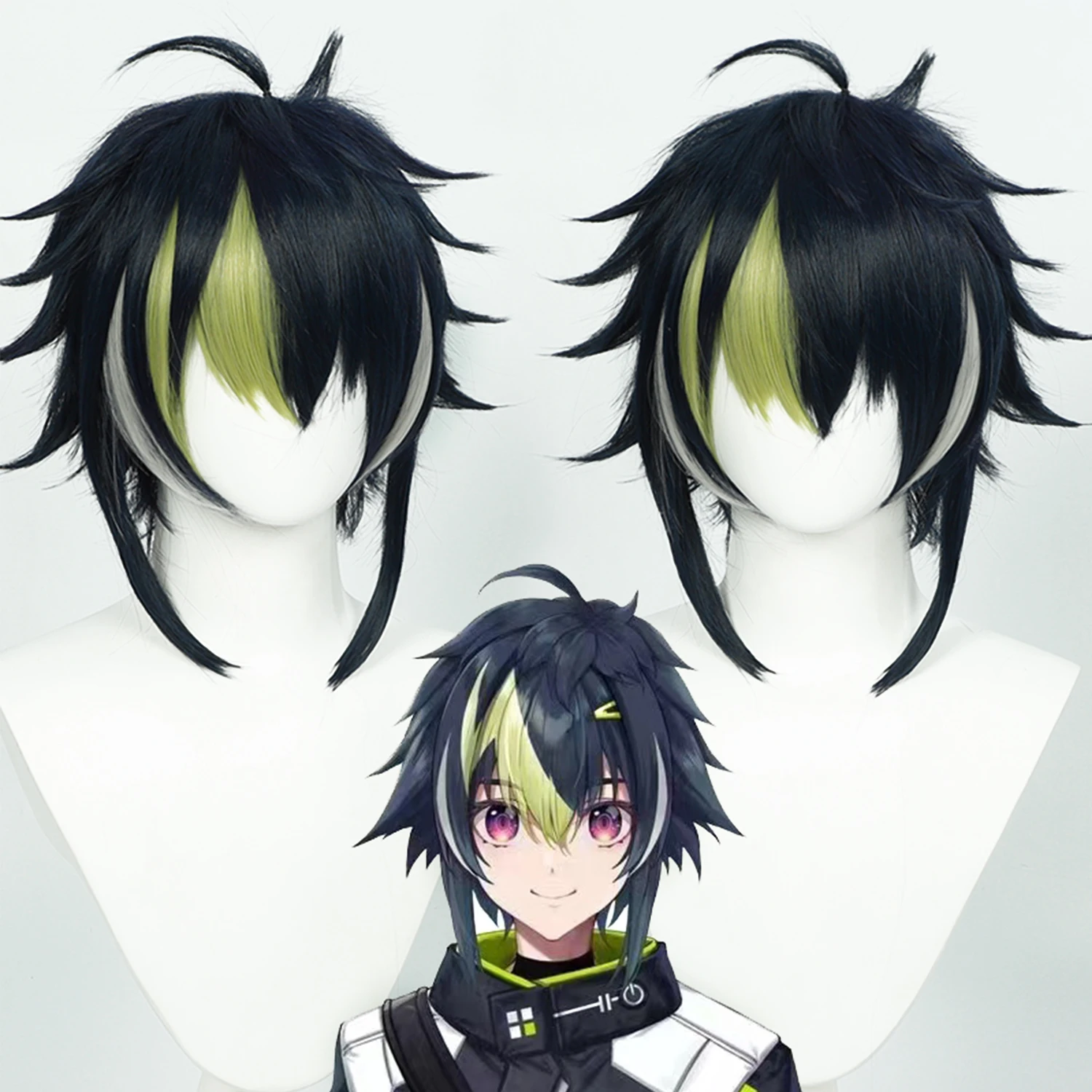 Cosplay Wig Nijisanji Virtual VTuber Anime Wig Inami Rai Black Anime Game Role-Play Wig Short Synthetic Wig with Bangs
Cosplay Wig Nijisanji Virtual VTuber Anime Wig Inami Rai Black Anime Game Role-Play Wig Short Synthetic Wig with Bangs