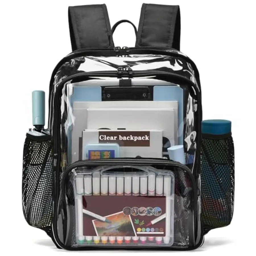 Clear Backpack, 15'' Clear Backpacks for School Heavy Duty See Through Bookbag Multi-pocket PVC Backpack for Men Women
Clear Backpack, 15'' Clear Backpacks for School Heavy Duty See Through Bookbag Multi-pocket PVC Backpack for Men Women