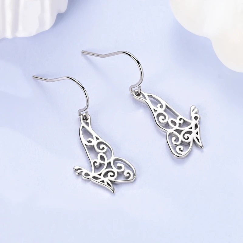 925 Sterling Silver Earrings Women Skeleton Butterfly Drop Earring For Anniversary Wedding Jewelry Gifts 
925 Sterling Silver Earrings Women Skeleton Butterfly Drop Earring For Anniversary Wedding Jewelry Gifts