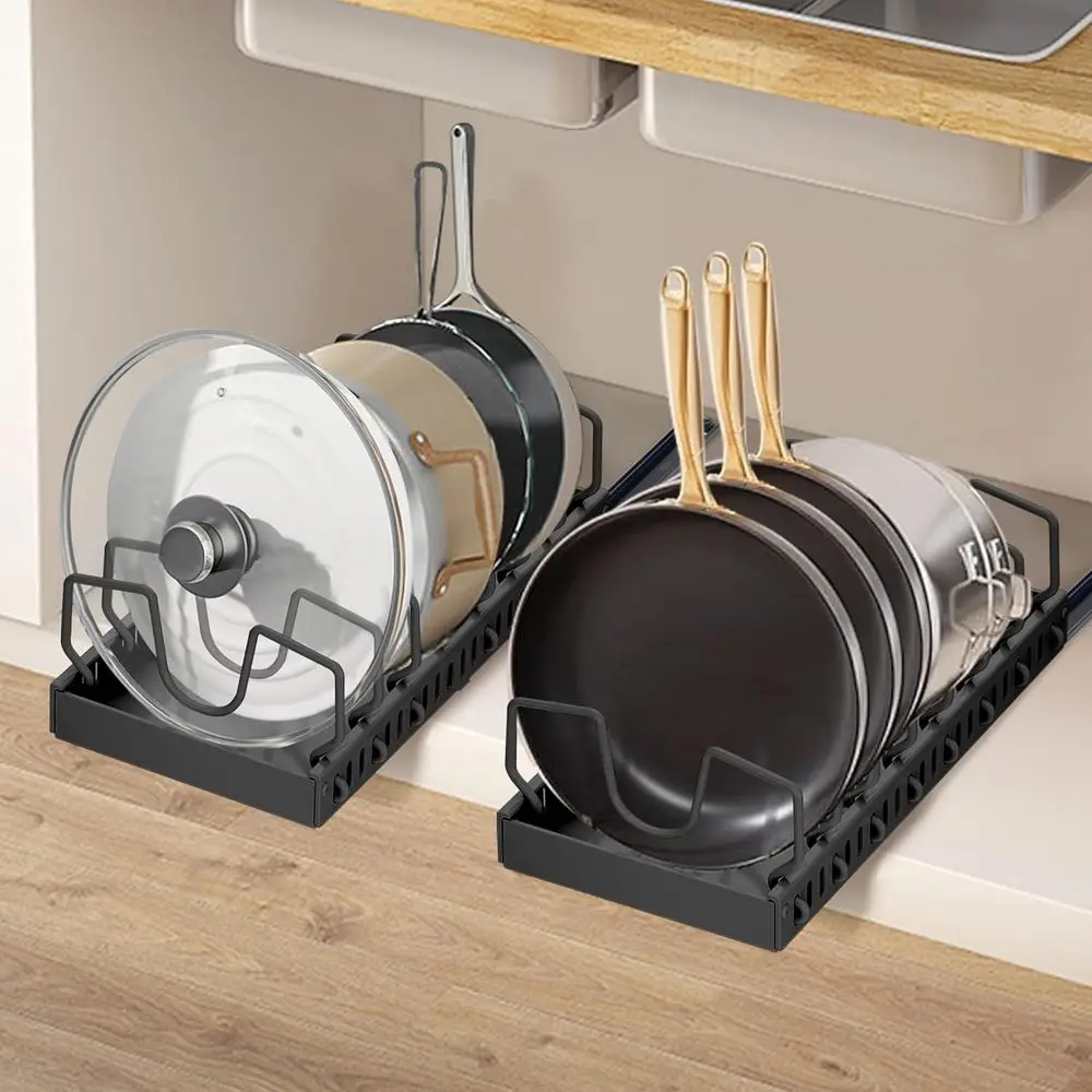 Pull Out Cabinet Organizer, Pots and Pans Organizer under Cabinet with 8 Adjustable Dividers, Pull Out Shelves for Kitchen Cabin
Pull Out Cabinet Organizer, Pots and Pans Organizer under Cabinet with 8 Adjustable Dividers, Pull Out Shelves for Kitchen Cabin