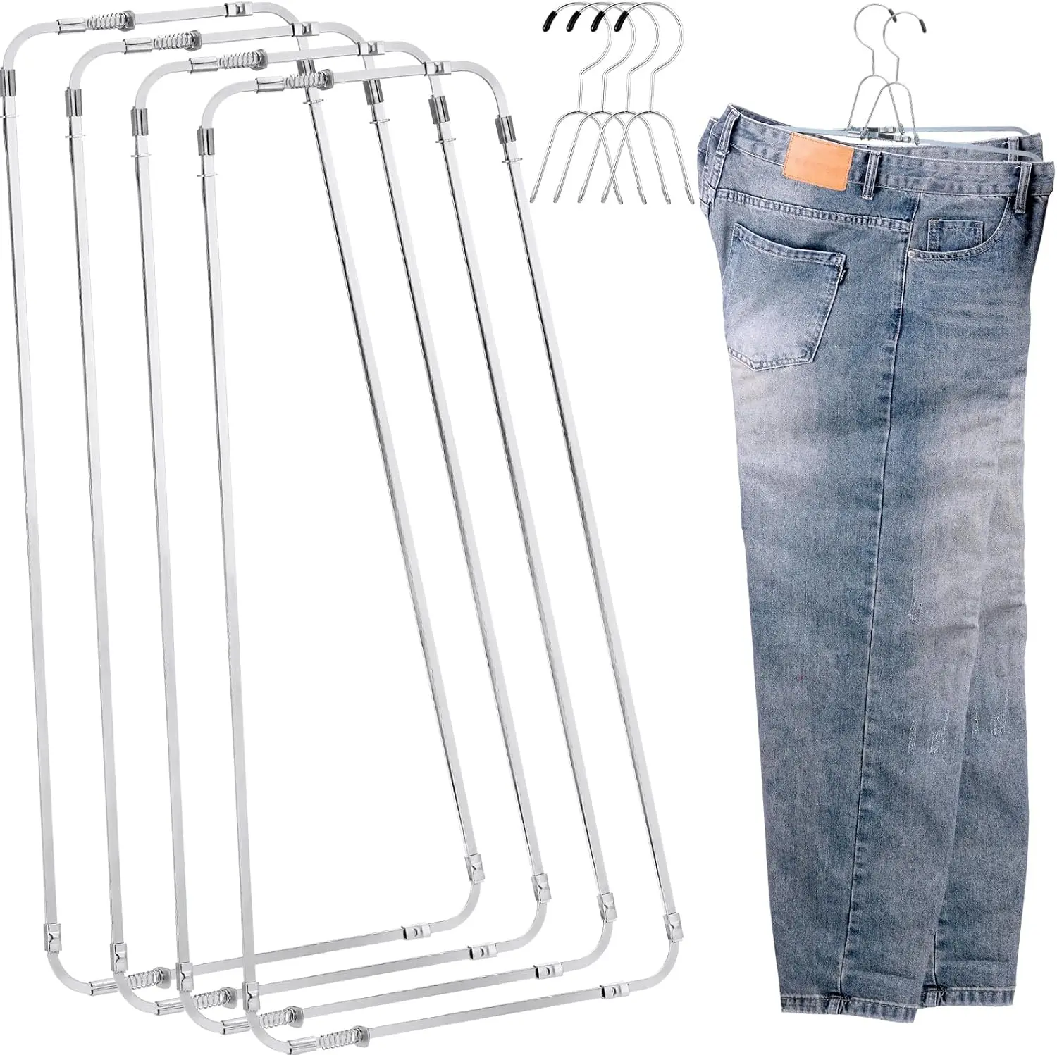 4 Sets Pants Stretcher Hangers for Wrinkle-Free Slacks Drying, Adjustable 20.9-38.2 in
4 Sets Pants Stretcher Hangers for Wrinkle-Free Slacks Drying, Adjustable 20.9-38.2 in