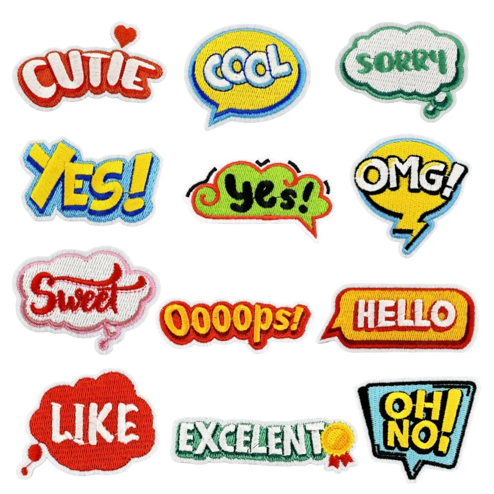 Text Patch Cloth Sticker Letter Series Embroidery Patches Badge Cartoon Stickers Iron on Transfers for Clothing Stickers Scp
Text Patch Cloth Sticker Letter Series Embroidery Patches Badge Cartoon Stickers Iron on Transfers for Clothing Stickers Scp