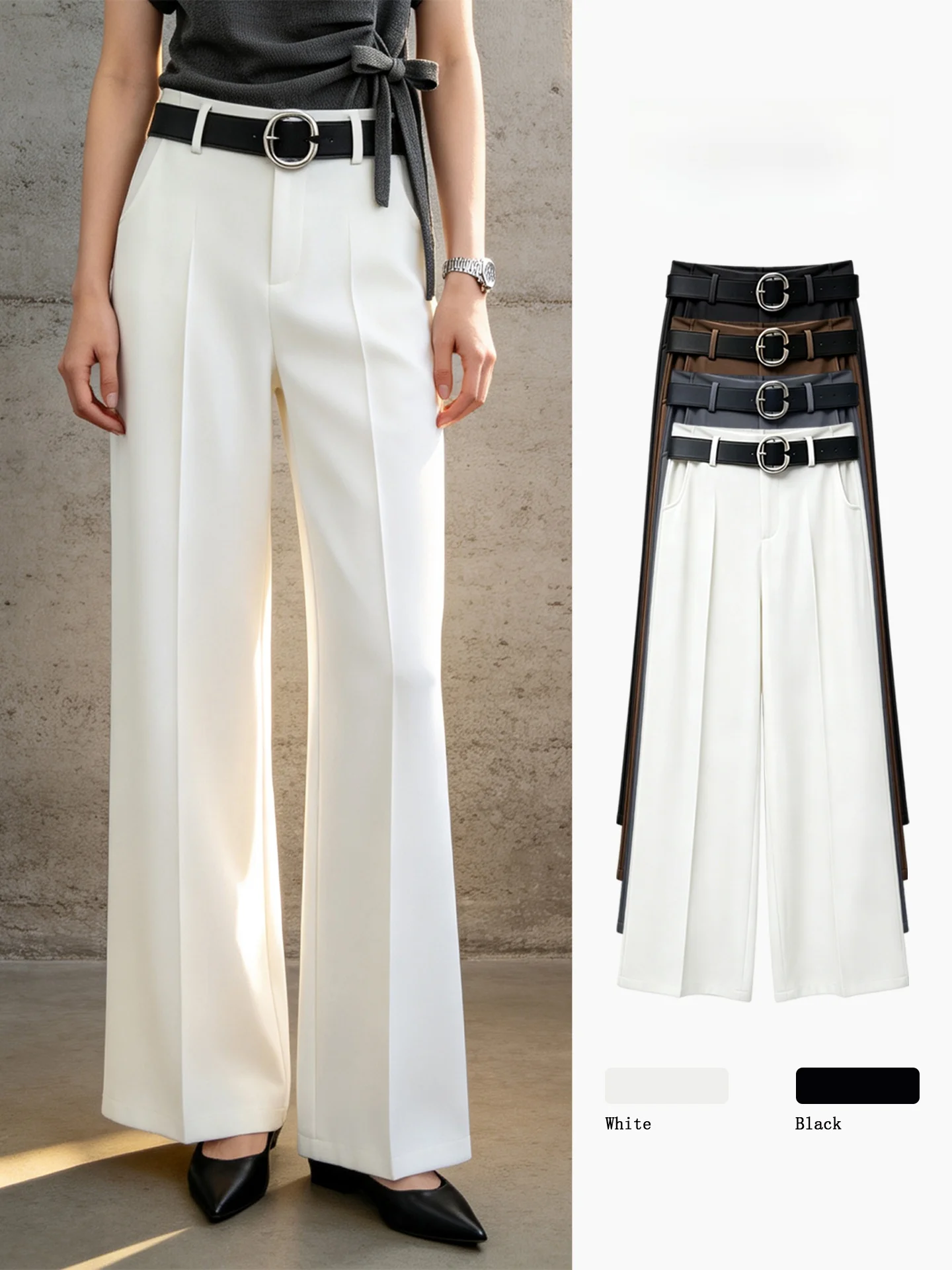 Summer Lightweight Wide Leg Pants Women's High Waist Drapey Casual Commute Slimming Straight Suit Trousers Korean Style
Summer Lightweight Wide Leg Pants Women's High Waist Drapey Casual Commute Slimming Straight Suit Trousers Korean Style