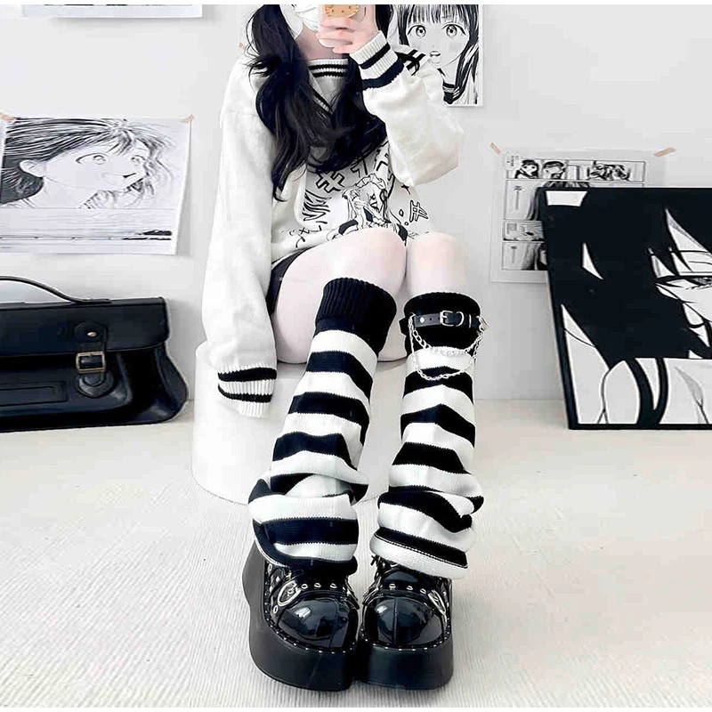 Y2K Spicy Girls JK Slouch Knee High Stacked Socks Women's Autumn/Winter Knitted Wide-Leg Striped Calf Flared Cuff Leg Warmers
Y2K Spicy Girls JK Slouch Knee High Stacked Socks Women's Autumn/Winter Knitted Wide-Leg Striped Calf Flared Cuff Leg Warmers