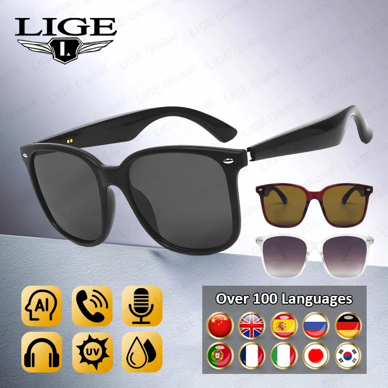 LIGE Smart Sunglasses AI Intelligent Translation Real-time Simultaneous Interpretation Headset Wireless Bluetooth Call Glasses 
LIGE Smart Sunglasses AI Intelligent Translation Real-time Simultaneous Interpretation Headset Wireless Bluetooth Call Glasses