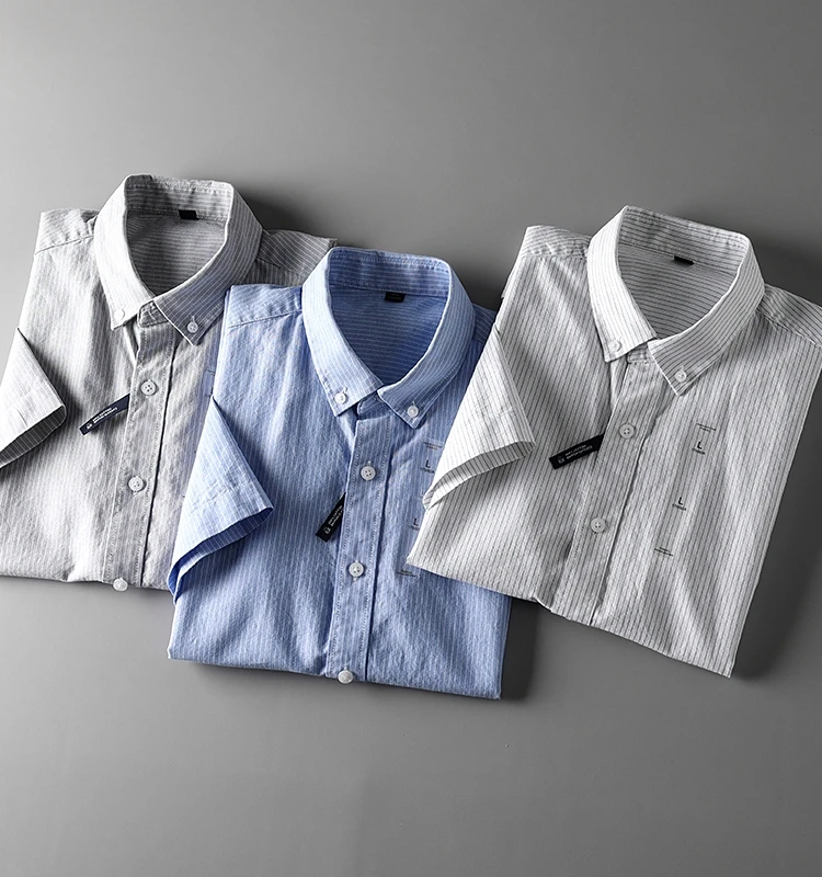 Comfortable Pure Cotton Short Sleeve Men's Shirt Summer Fashionable Casual Striped Shirt Youth Popular Style Sharp Collar Design
Comfortable Pure Cotton Short Sleeve Men's Shirt Summer Fashionable Casual Striped Shirt Youth Popular Style Sharp Collar Design