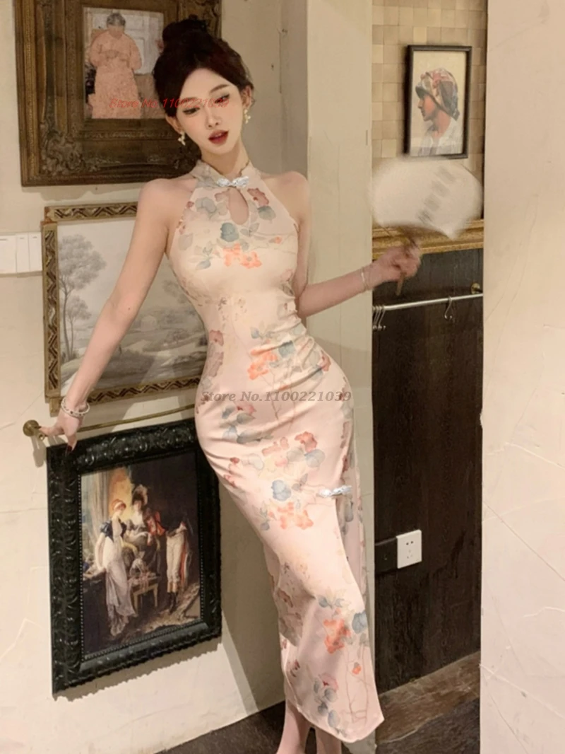 Китайское улучшенное Cheongsam 2021, сексуальное платье Ципао для ночного клуба, национальное платье Ципао без рукавов с цветочным принтом, вечернее банкетное платье Ципао
Китайское улучшенное Cheongsam 2021, сексуальное платье Ципао для ночного клуба, национальное платье Ципао без рукавов с цветочным принтом, вечернее банкетное платье Ципао