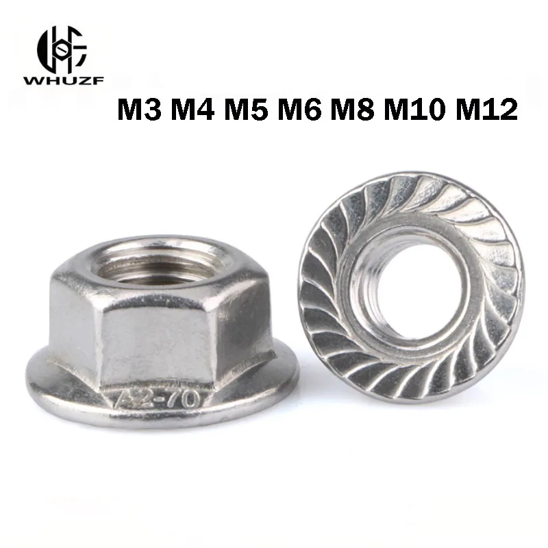 WHUZF Flange Nuts Stainless Steel Hexagon Flange Nut M3 M4 M5 M6 M8 M10 M12 M14 304 Stainless Steel Flange Nut DIN6923
WHUZF Flange Nuts Stainless Steel Hexagon Flange Nut M3 M4 M5 M6 M8 M10 M12 M14 304 Stainless Steel Flange Nut DIN6923