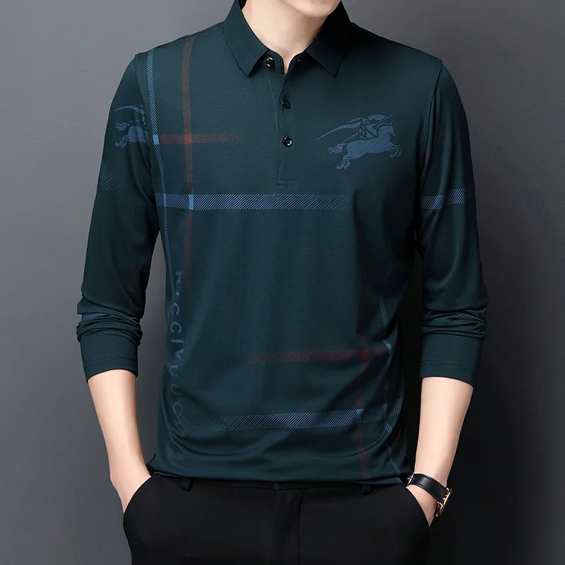 Мужская футболка-поло из ледяного шелка с принтом, с длинным рукавом, легкая, повседневная, с мягким воротником, идеально подходит для офиса и на каждый день
Мужская футболка-поло из ледяного шелка с принтом, с длинным рукавом, легкая, повседневная, с мягким воротником, идеально подходит для офиса и на каждый день