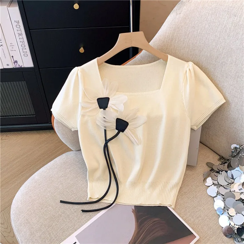 Spring Summer New Ice Silk Knitted Vest Top 3D Floral Thin Bottoming Sling Streetwear Womens Clothing White Shirt
Spring Summer New Ice Silk Knitted Vest Top 3D Floral Thin Bottoming Sling Streetwear Womens Clothing White Shirt